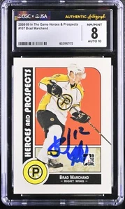 Brad Marchand Signed 2008-09 ITG Heroes & Prospects Card #107 CGC 8 JSA 10 Auto - Picture 1 of 2