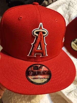 NEW ERA 9FIFTY BASIC SNAPBACK HAT CAP MLB LOS ANGELES ANGELS RED NEW ADULT MENS - Image 1 of 2