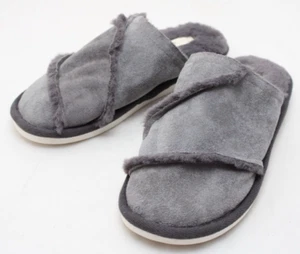 FITORY Slides ciabatte donna EU 37/38 US 6,5-7,5 grigio pelliccia sintetica foderate e bordate - Foto 1 di 6