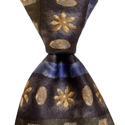 COLECCIÓN CÓCTEL Corbata Hombre 100% Seda Diseñador Cerveza Azul/Gris/Marrón Usada en Excelente Condición Foto 1 de 3