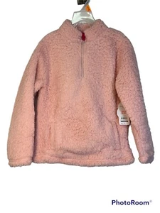 New Girls Small 6-6X Pink Sherpa Top Wonder Nation 1/4 Zip - Picture 1 of 7
