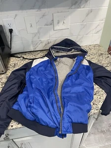 Primark Boys Lightweight Blue & Navy Hooded Zip-Up Jacket, Size 13-14 Yrs - Picture 1 of 3