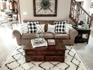 Classic Checkered Pillow Covers, Indoor & Outdoor Use 2 Sets, 18"x18" - Picture 1 of 6