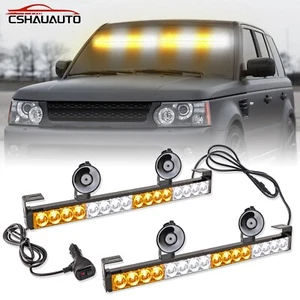 LED Emergency Warning Light Hazard Traffic Advisor Strobe Light Bars Amber White - Picture 1 of 9