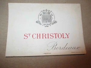 ancien étiquette St Christoly vin milieu XX ème - Picture 1 of 1