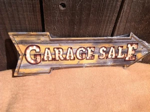 Garage Sale This Way To Arrow Sign Directional Novelty Metal 17" x 5" - Picture 1 of 1