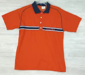Vintage Speedline NCAA Fighting Illini Shirt Medium Orange SPELLOUT Logo Polo - Bild 1 von 8