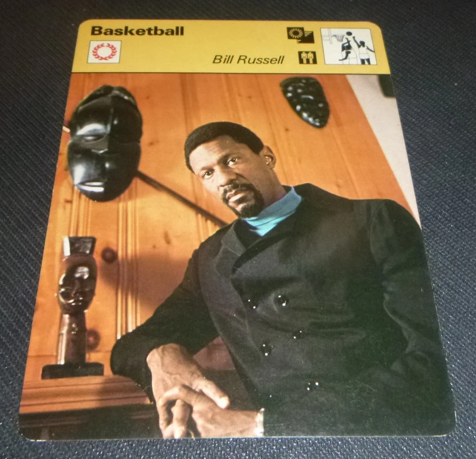 Tarjeta fotográfica de baloncesto Sportscaster 1977 Bill Russell #04-12 Italia Foto 1 de 2