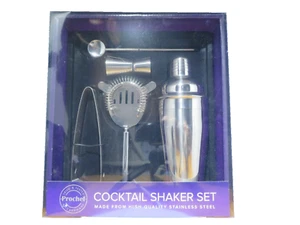 New PROCHEF High Quality Stainless Steel 5 Piece Cocktail Shaker Set Boxed - Picture 1 of 13