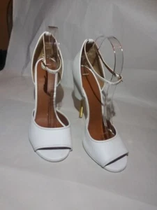 Givenchy Matilda Runway White Sandals Gold Metal HeelSize 40 - Picture 1 of 8