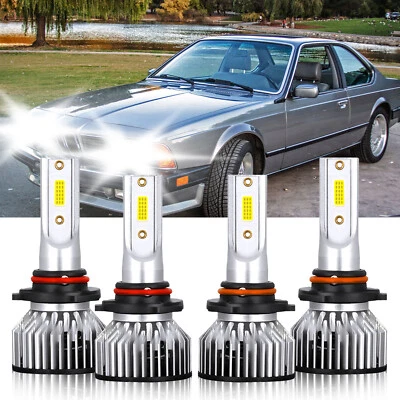 4X 9005+9006 LED Faros Bombillas Alta Baja Kit Combo Para BMW L6 1987-1987 Foto 1 de 4
