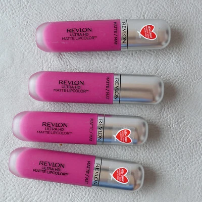 Lot of 4 Revlon Ultra HD Matte Lipcolor Velvety Matte Pink 665 Intensity - Image 1 of 4