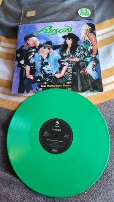 Poison Your Mama Don't Dance + 2 green vinyl w/huge poster 1988 UK 12" single - Image 1 of 4