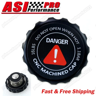 Black Universal Aluminium Billet Radiator Cap CNC Precision Machined Brand New - image 1 of 4