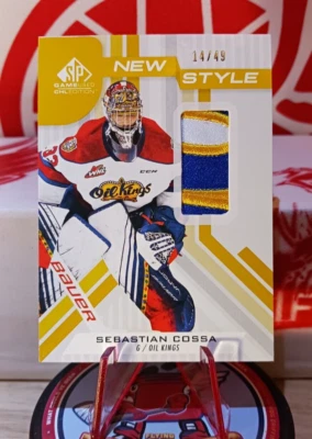 Sebastian Cossa #14/49 2022-23 SP Game Used 'New Style' Gold Patch - Image 1 of 4