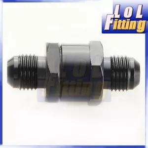 6AN AN6 AN-6 Fuel Non Return One Way Check Valve Petrol Diesel Aluminum Black - Picture 1 of 4