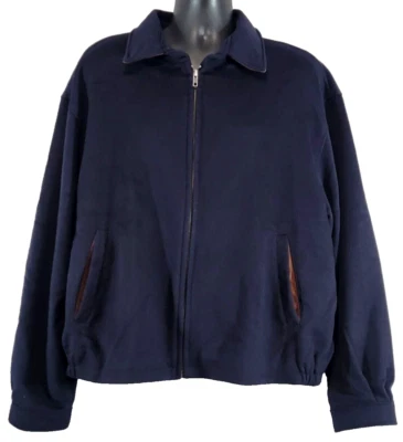 Golden Bear Ropa Deportiva Hombres XL Lana Azul Chaqueta Bombardero Cremallera Forrada San Francisco Foto 1 de 4