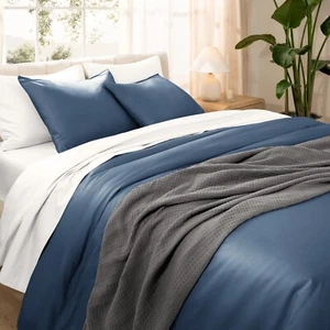 Bare Home Organic Cotton Sateen Duvet Cover Set - Smooth Sateen Weave - Picture 1 of 71