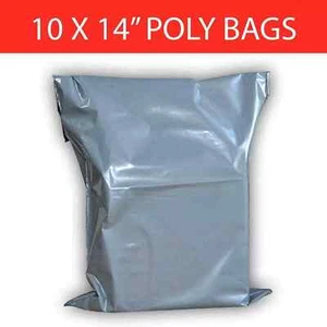 50/100 Grey 10X14" Delivery Bags with Self-Seal Closure, Flexible Lightweight,UK - Picture 1 of 7