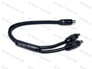 Sky High Car Audio PREMIUM RCA Sdoppiatore 1 Femmina 2 Femmina 1F2F Cavo Intrecciato - Foto 1 di 2