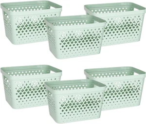Plastic Storage Basket Set, Value Pack of 6 | Open Storage Bins for Shelves, Bat - Picture 1 of 6