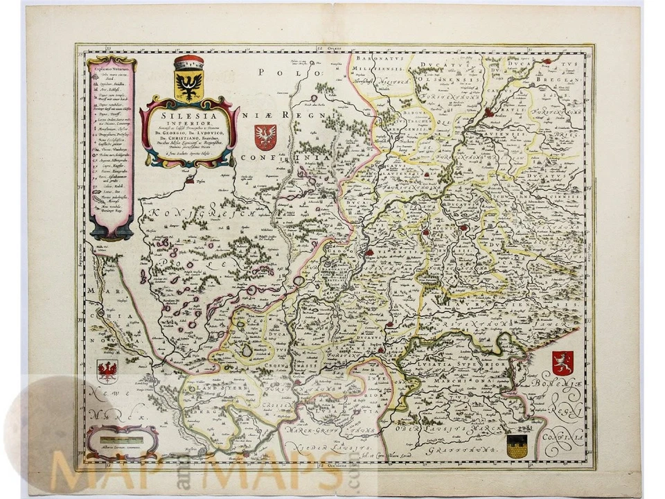Poland Czech Republic Old map Silesia Inferior Blaeu 1647 - Image 1 of 1
