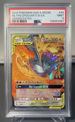 Pokemon Sun & Moon Moltres Zapdos Articuno GX 44/68 Tag Team- PSA 9 - Image 1 of 2