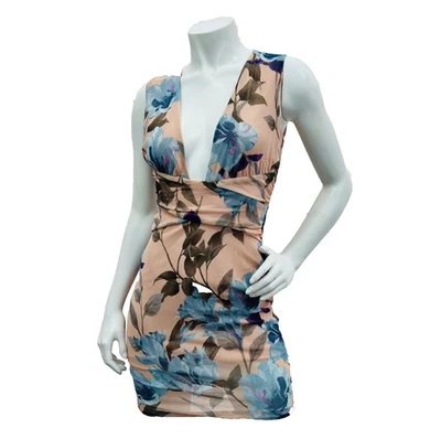 Vestido Charlotte Russe Mujer Talla Pequeña NUEVO Rosa Floral Malla Forrado Mini Foto 1 de 4