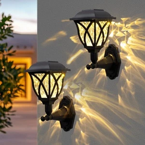 Solpex Solar Lights Outdoor Garden,2 Pack Solar Powered Outdoor Wall Lights, - Picture 1 of 5