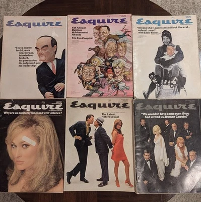 Esquire 1966-69 George Lois Lot 6 Issues Truman Capote + Latent Heterosexual  - Image 1 of 4