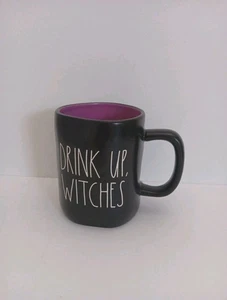 Rae Dunn Halloween DRINK UP WITCHES Black & Purple Drinking Mug NEW - Picture 1 of 5