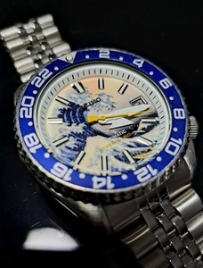 GORGEOUS SEIKO 150M SCUBA DATE/AUTOMATIC MENS WATCH 'WAVE OFF KANAGAWA' (540020) - Photo 1 sur 12