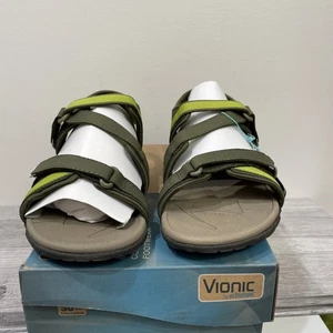 Vionic Muir Mujer 8 Correas Ajustables Oliva, Tacón Ortha, Suelas Vibram Nuevo en Caja - Imagen 1 de 7