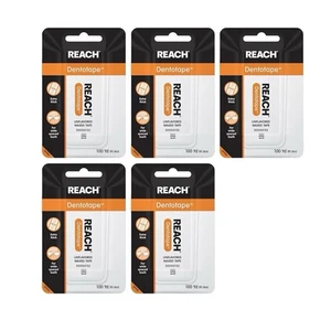REACH Dentotape gewachste Zahnseide Tape, geschmacksneutral, 300 Fuß (5er Pack) - Bild 1 von 1