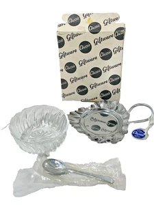 Marmelade Marmelade Servier Set Chrom Teller Glas Schale & Löffel BNiB Mayell - Bild 1 von 9