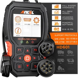 ANCEL HD601 Diesel Truck Diagnostic OBD Scanner Tool All Systems Engine Check - Picture 1 of 15
