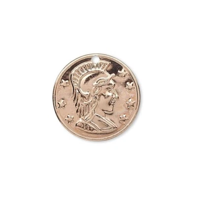 10 Dijes redondos planos chapados en oro rosa estilo Imperio Romano 16 mm Foto 1 de 2