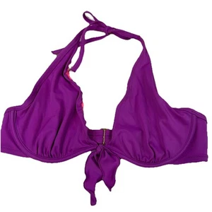 Y2K Victorias Secret 36C Bikini Top High Tie Halter Purple Underwire #0391 - Picture 1 of 10