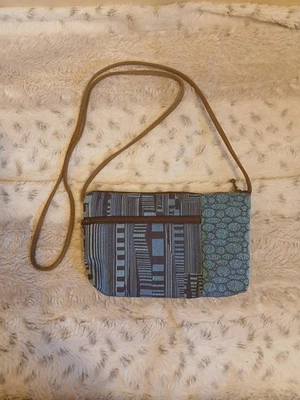 Maruca Handmade Crossbody Blue & Brown Purse - NWOT - Image 1 of 4