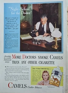 1946 Camel Cigarettes more doctors smoke night school vintage ad  - Picture 1 of 1
