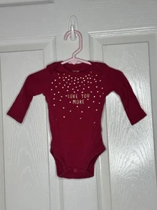  Carters One Piece Baby Girls Size 3 Months Long Sleeve Bodysuit Love You More - Picture 1 of 3