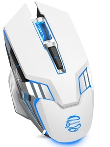 White Wireless Gaming Mouse Bluetooth Mouse with 3-Modes(BT5.0+BT3.0+2.4GHz) - Picture 1 of 9