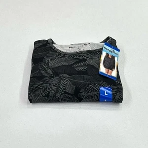 Hang Ten Women's Long Sleeve Sun Protection Tee with Pocket, Black, Size L - Picture 1 of 2
