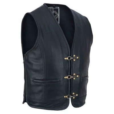 B:O:S Biker Lederweste Lederkutte Kutte Rockerweste Motorrad Weste Bikerweste