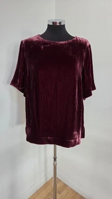 Autograph Velvet Top Size 18 Burgundy Red Blouse Party Christmas New Tags M&S - Image 1 of 4