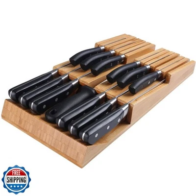 NIUXX Bamboo In-Drawer Knife Block Set for 12 Knives(Not Included - Image 1 of 4