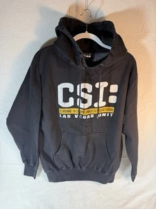 RARE 90S VINTAGE CSI LAS VEGAS UNIT PROMOTIONAL BLACK HOODIE UNISEX MEDIUM 1D - Picture 1 of 14