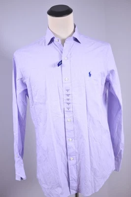 NUEVO CON ETIQUETAS Polo Ralph Lauren Algodón Elástico Botón Frontal Camisa Púrpura Para Hombre Mediana M Foto 1 de 4