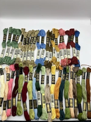 DMC Embroidery Thread Floss Lot of 40 Skeins Mixed Colors Lot - Image 1 of 4