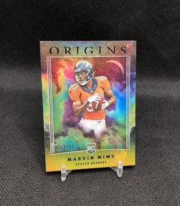 2023 Panini Origins Football Marvin Mims /25 GOLD HOLO SSP Rookie Card #122 📈📈 - Picture 1 of 20